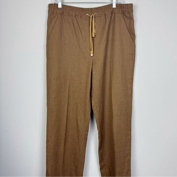 3.1 PHILLIP LIM | Khaki Green Wool Drawstring Trouser Pants Women’s Size 6 - Picture 1 of 9